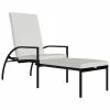 VidaXL Chaise longue avec repose-pied Résine tressée Noir -Bains de soleil Soldes image 2 317629