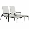 VidaXL Chaises longues avec repose-pied 2 pcs Résine tressée Marron 2 VidaXL Chaises longues avec repose-pied 2 pcs Résine tressée Marron -Bains de soleil Soldes image 2 317631