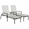 VidaXL Chaises longues avec repose-pied 2 pcs Résine tressée Noir 1 VidaXL Chaises longues avec repose-pied 2 pcs Résine tressée Noir -Bains de soleil Soldes image 2 317632