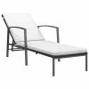 VidaXL Chaise longue de jardin avec coussin Résine tressée Noir -Bains de soleil Soldes image 2 317635