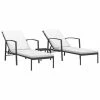 VidaXL Chaises longues 2 pcs avec table Résine tressée Noir 2 VidaXL Chaises longues 2 pcs avec table Résine tressée Noir -Bains de soleil Soldes image 2 317638