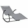 VidaXL Chaise longue à bascule Gris Acier et textilène -Bains de soleil Soldes image 2 318113