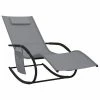 VidaXL Chaise longue à bascule Gris Acier et textilène 1 VidaXL Chaise longue à bascule Gris Acier et textilène -Bains de soleil Soldes image 2 318121