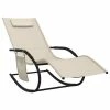VidaXL Chaise longue à bascule Crème Acier et textilène
