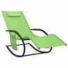 VidaXL Chaise longue à bascule Vert Acier et textilène -Bains de soleil Soldes image 2 318123