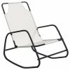 VidaXL Chaise longue à bascule Crème Acier et textilène