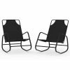 VidaXL Chaises longues à bascule 2 pcs Noir Acier et textilène 1 VidaXL Chaises longues à bascule 2 pcs Noir Acier et textilène -Bains de soleil Soldes image 2 318140