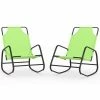 VidaXL Chaises longues à bascule 2 pcs Vert Acier et textilène 2 VidaXL Chaises longues à bascule 2 pcs Vert Acier et textilène -Bains de soleil Soldes image 2 318143