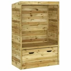 VidaXL Strandkorb avec tiroir 112x60x168 cm Bois de pin solide