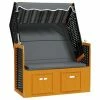VidaXL Strandkorb avec auvent Résine tressée et bois solide Anthracite 1 VidaXL Strandkorb avec auvent Résine tressée et bois solide Anthracite -Bains de soleil Soldes image 2 318658