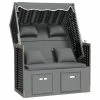 VidaXL Strandkorb avec coussin Résine tressée bois solide Anthracite 2 VidaXL Strandkorb avec coussin Résine tressée bois solide Anthracite -Bains de soleil Soldes image 2 318662