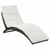VidaXL Chaise longue pliable avec coussin Résine tressée Marron 2 VidaXL Chaise longue pliable avec coussin Résine tressée Marron -Bains de soleil Soldes image 2 41808