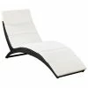 VidaXL Chaise longue pliable avec coussin Résine tressée Noir 1 VidaXL Chaise longue pliable avec coussin Résine tressée Noir -Bains de soleil Soldes image 2 41809