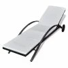 VidaXL Chaise longue avec coussin et roues Résine tressée Noir 2 VidaXL Chaise longue avec coussin et roues Résine tressée Noir -Bains de soleil Soldes image 2 42489