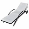 VidaXL Chaise longue avec coussin et roues Résine tressée Noir 1 VidaXL Chaise longue avec coussin et roues Résine tressée Noir -Bains de soleil Soldes image 2 42495