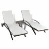 VidaXL Chaises longues avec table Résine tressée Marron 1 VidaXL Chaises longues avec table Résine tressée Marron -Bains de soleil Soldes image 2 42496