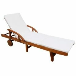 VidaXL Chaise longue avec coussin Bois d'acacia solide 9 VidaXL Chaise longue avec coussin Bois d'acacia solide -Bains de soleil Soldes image 2 42595