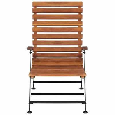 VidaXL Chaise de terrasse d'extérieur Bois d'acacia solide 4 VidaXL Chaise de terrasse d'extérieur Bois d'acacia solide – Image 2