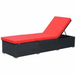 VidaXL Chaise longue avec coussin Résine tressée Noir