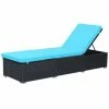 VidaXL Chaise longue avec coussin Résine tressée Noir -Bains de soleil Soldes image 2 44406