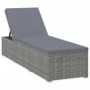 VidaXL Chaise longue avec coussin Résine tressée Gris 1 VidaXL Chaise longue avec coussin Résine tressée Gris -Bains de soleil Soldes image 2 46220