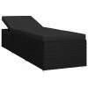 VidaXL Chaise longue avec coussin Résine tressée Noir -Bains de soleil Soldes image 2 46221