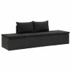 VidaXL Chaise longue avec coussins Résine tressée Noir 2 VidaXL Chaise longue avec coussins Résine tressée Noir -Bains de soleil Soldes image 2 46224