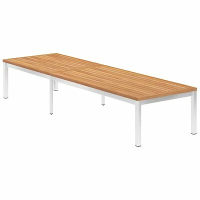 VidaXL Chaise longue Bois de teck solide et acier inoxydable 4 VidaXL Chaise longue Bois de teck solide et acier inoxydable – Image 2