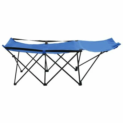 VidaXL Chaise longue pliable Bleu Acier 4 VidaXL Chaise longue pliable Bleu Acier – Image 2