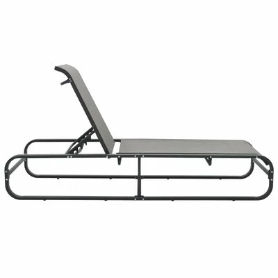 VidaXL Chaise longue Aluminium et textilène 4 VidaXL Chaise longue Aluminium et textilène – Image 2