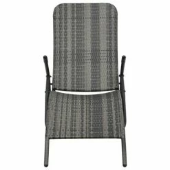VidaXL Chaise longue pliable Résine tressée Gris 9 VidaXL Chaise longue pliable Résine tressée Gris -Bains de soleil Soldes image 2 48128