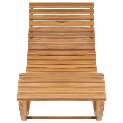VidaXL Chaise longue à bascule Bois de teck solide 4 VidaXL Chaise longue à bascule Bois de teck solide – Image 2