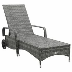 VidaXL Chaise longue avec roues Résine tressée Anthracite 9 VidaXL Chaise longue avec roues Résine tressée Anthracite -Bains de soleil Soldes image 2 49497