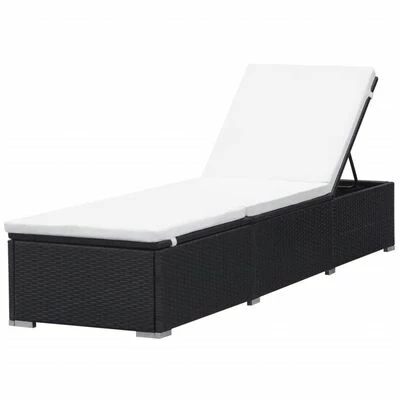 VidaXL Chaises longues avec coussins 2 pcs Résine tressée Noir 5 VidaXL Chaises longues avec coussins 2 pcs Résine tressée Noir – Image 3