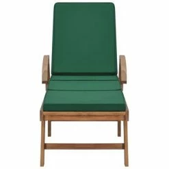 VidaXL Chaises longues avec coussins 2 pcs Bois de teck solide Vert 10 VidaXL Chaises longues avec coussins 2 pcs Bois de teck solide Vert -Bains de soleil Soldes image 3 3054635