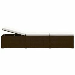 VidaXL Chaise longue de jardin table à thé 3pcs Résine tressée Marron 10 VidaXL Chaise longue de jardin table à thé 3pcs Résine tressée Marron -Bains de soleil Soldes image 3 3057663