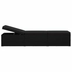 VidaXL Chaises longues de jardin table à thé 3 pcs Résine tressée Noir 10 VidaXL Chaises longues de jardin table à thé 3 pcs Résine tressée Noir -Bains de soleil Soldes image 3 3057666