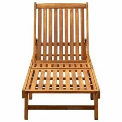 VidaXL Chaise longue de jardin avec coussin Bois d'acacia solide -Bains de soleil Soldes image 3 3061356