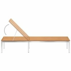 VidaXL Chaise longue avec coussin Bois de teck et acier inoxydable 10 VidaXL Chaise longue avec coussin Bois de teck et acier inoxydable -Bains de soleil Soldes image 3 3061485
