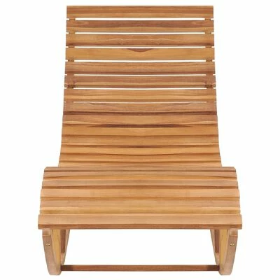 VidaXL Chaise longue à bascule avec coussin Bois de teck solide 5 VidaXL Chaise longue à bascule avec coussin Bois de teck solide – Image 3