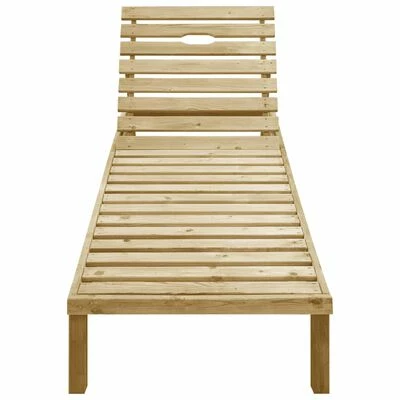 VidaXL Chaise longue avec coussin gris Bois de pin imprégné 5 VidaXL Chaise longue avec coussin gris Bois de pin imprégné – Image 3