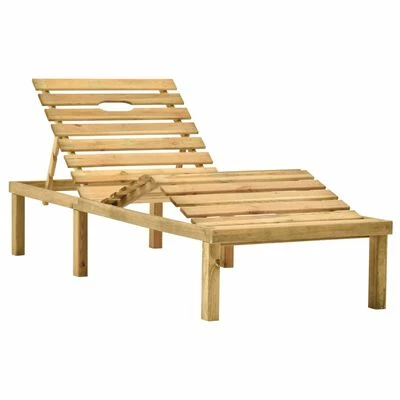 VidaXL Chaise longue de jardin avec table et coussin Pin imprégné 5 VidaXL Chaise longue de jardin avec table et coussin Pin imprégné – Image 3