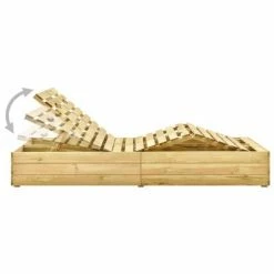 VidaXL Chaise longue double et coussins gris Bois de pin imprégné -Bains de soleil Soldes image 3 3065985