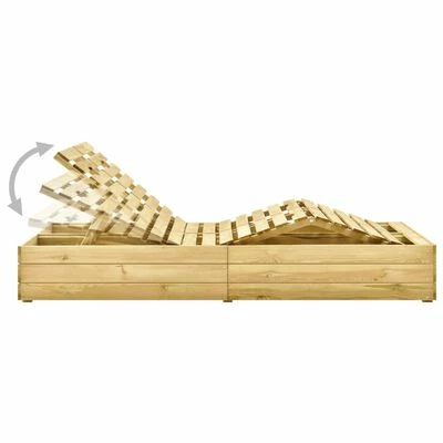 VidaXL Chaise longue double et coussins beige Bois de pin imprégné 5 VidaXL Chaise longue double et coussins beige Bois de pin imprégné – Image 3