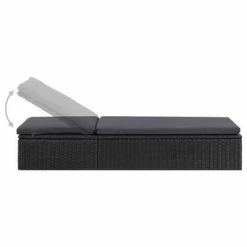 VidaXL Chaise longue Résine tressée Noir et gris foncé 10 VidaXL Chaise longue Résine tressée Noir et gris foncé -Bains de soleil Soldes image 3 310148