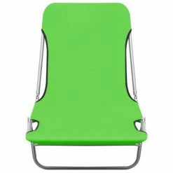 VidaXL Chaises longues pliables 2 pcs Acier et tissu Vert -Bains de soleil Soldes image 3 310343