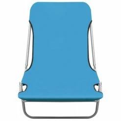 VidaXL Chaises longues pliables 2 pcs Acier et tissu Bleu 10 VidaXL Chaises longues pliables 2 pcs Acier et tissu Bleu -Bains de soleil Soldes image 3 310344