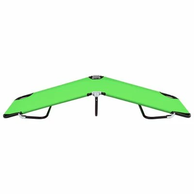 VidaXL Chaise longue pliable Acier Vert 5 VidaXL Chaise longue pliable Acier Vert – Image 3