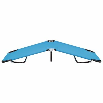 VidaXL Chaise longue pliable Acier Bleu turquoise 5 VidaXL Chaise longue pliable Acier Bleu turquoise – Image 3