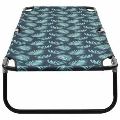 VidaXL Chaise longue pliable Acier Motif de feuilles 10 VidaXL Chaise longue pliable Acier Motif de feuilles -Bains de soleil Soldes image 3 310350